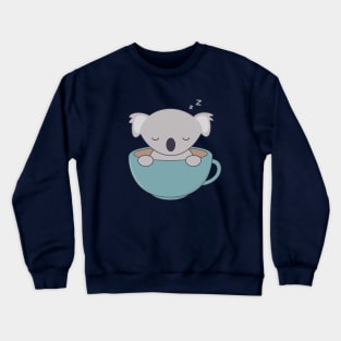 Kawaii Cute Koala Bear With Coffee Crewneck Sweatshirt